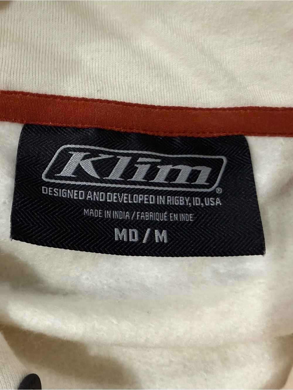 KLIM Women's Cream and Rust Pullover Hoodie size medium NWT - Picture 3 of 7